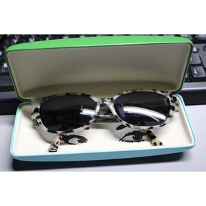 Kate Spade Eyeglasses HalleS OFE6 Y7 140 Ivory & Black Frame With Case Pre-Owned